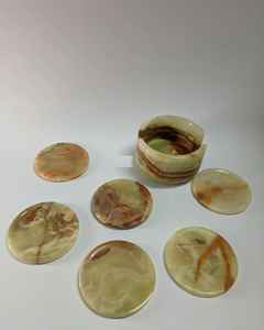 Ensemble de 6 sous-verres en marbre faits à la main, zèbre, onyx noir, pierre naturelle élégante, sous-verres de table - Product Image 4