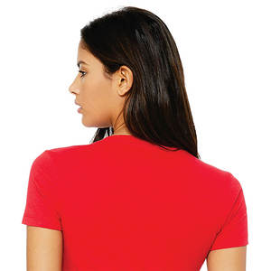 Vente en gros de t-shirts unis à manches courtes pour femmes avec couverture en coton polyester vierge, impression personnalisée, marque privée, usine OEM - Product Image 2