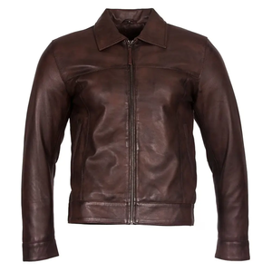 Chaqueta de moto de cuero de invierno de moda para hombre personalizada de alta calidad chaqueta de cuero acabada bordada para hombre - Product Image 1