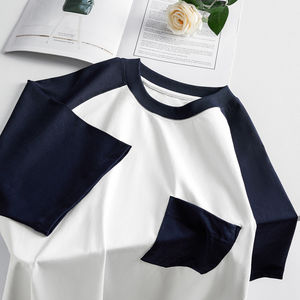 Breathable Summer Tee Custom Chest <b>Pocket</b> Raglan Crewneck <b>Men's</b> T <b>shirts</b> High quality OEM Lightweight Raglan T <b>shirts</b> for <b>Men</b> - Product Image 4