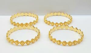Dubai 24KT <b>Gold</b> <b>Plated</b> Women's 4pcs High-Grade <b>Bangles</b> Set Popular Budget-Friendly 2 GRM Accessory Fashionable <b>Bangles</b> - Product Image 4