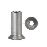 Vis à bois pour meubles en acier inoxydable A1 poli, à tête fraisée, avec écrou à six pans creux, M10*20mm