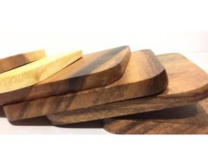 Factory Supply Customizable Bamboo Coasters with Holder Acacia Drink Tea Mats & Pads Custom Shape and Size for Home and Office - Product Image 3