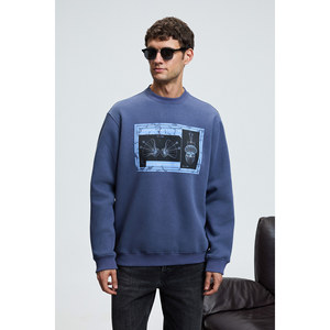 Sudadera con cuello redondo estampada para hombre GRIMELANGE, corte regular, estampado en el pecho de <span class=keywords><strong>Lucian</strong></span> - Product Image 5