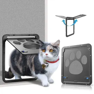 Puerta para mascotas, nueva pantalla magnética bloqueable segura para exteriores, perros, gatos, ventana, puerta, casa, entrar libremente, moda, bonito jardín, fácil de instalar