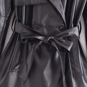 Chaqueta larga de piel sintética a prueba de viento para hombre de otoño con patrón sólido-Nueva ropa de moda para hombre - Product Image 3