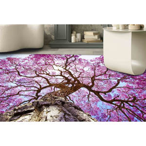 Alfombra Árbol de la Vida: Hojas Coloridas, Alfombra Decorativa Antideslizante, Alfombra Suave No Tejida - Product Image 1