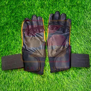 Best Selling High Quality Red And White Color Combination Cabretta Leather Baseball Batting Gloves With Customizable Color Logo - Product Image 4
