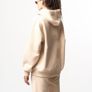 Por encargo 100% algodón de las mujeres de gran tamaño Drop Shoulder Hip Hop Jogging Suit cuello con capucha logotipo bordado personalizado 2 piezas Set - Product Image 3