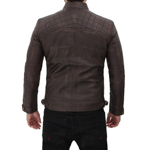 Veste en cuir homme pour motard vieilli véritable peau d'agneau matériau de qualité supérieure-prix de gros - Product Image 2