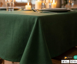 Mantel de Tela de Pato Resistente al Agua y a las Manchas de 100x100cm |   Funda para Comedor Interior/Exterior de Lona Verde Oscuro con Certificación OEKO-TEX - Product Image 3
