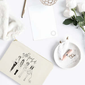 Trousse de Maquillage en Toile de Coton Girl Power – Écologique, Portable, Durable, Douce, Tendance avec Lettres Brodées pour Femmes - Product Image 2