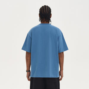 Verano de alta calidad 100% algodón Unisex peso pesado 300 Gsm camisetas de gran tamaño Tops hombro caído Camisetas De Hombre con logotipo personalizado - Product Image 5