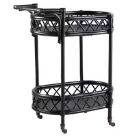 Chariot de service multifonctionnel à 4 roues de forme arrondie moderne, chariot de bar en métal décoratif de luxe fait à la main pour usage hôtelier