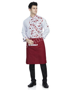Kitchen Chef Coat Chef Jacket <b>Hotel</b> Wear Bar <b>Uniform</b> Housekeeping Staff Polyester/Cotton Long Sleeve Unisex Apron Heat-Transfer - Product Image 6