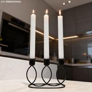 Bougeoir en fil métallique noir à 3 bras, candélabre décoratif en fer pour la Saint-Valentin, Noël, autres bougeoirs, lanternes - Product Image 2