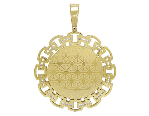 Pendentif rond cubain en argent sterling plaqué or jaune avec pendentif rond style hip hop et baguette ronde nouveau design unique - Product Image 3