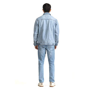 Veste en jean extensible légère fabriquée en usine, conçue sur mesure, style décontracté avec pour l'hiver, prix raisonnable, techniques lavées - Product Image 3