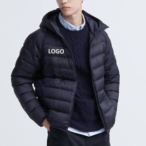 Men's Casual Unisex XL Winter Bomber Jacket <b>Light</b> Puffer Hooded Bubble Design Custom Logo Zipper Nonwoven Unisex Windbreaker - Product Image 1