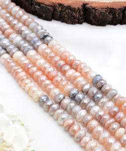 Cuentas Facetadas con Revestimiento Brillante de Piedra Lunar Multicolor, Piedra Preciosa Natural para la Elaboración de Joyería Fina - Product Image 1