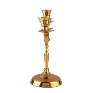 Candélabre à 3 bras en laiton doré, porte-bougie et porte-bougie chauffe-plat, article de décoration d'intérieur original et créatif - Product Image 3