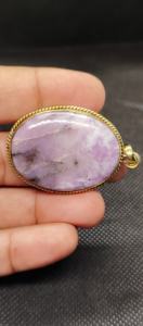 สร้อยคอจี้พลอยลาพิโดไลต์ชุบทองสีน้ำเงินสำหรับผู้หญิง พลอยธรรมชาติ ยี่ห้อ UDGEMS - Product Image 5