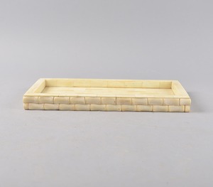Bandeja de incrustaciones de hueso de forma Rectangular para manualidades, bandeja decorativa para el hogar para mesa de centro, patrón único, prueba de artesanía de hueso - Product Image 1