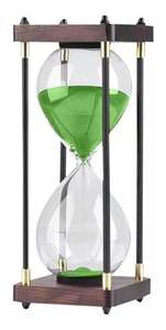 Sablier en bois d'inspiration antique avec cadre en chêne durable, tubes en verre transparent, sable qui coule et style minimaliste - Product Image 6