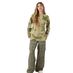 Mejor diseño y venta al por mayor de alta calidad de manga larga de gran tamaño O cuello mujeres Tie Dye camiseta para damas con servicio OEM - Product Image 5