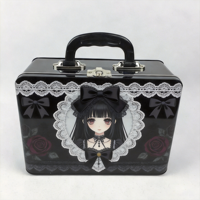 Boîte de rangement rectangulaire en métal avec couvercle à charnière, fermoir et poignée, pour couture, artisanat, trousse de premiers secours, vente en gros