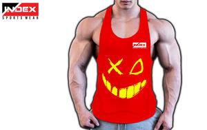 Logotipo personalizado Gimnasio Fitness Tank Top Hombres de alta calidad 100% Poliéster Custom Skull Print Tank Tops - Product Image 4