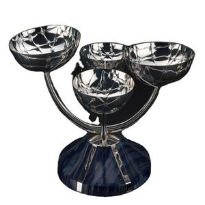 Ensemble de bols à dattes classiques pour ustensiles de cuisine maison hôtel Restaurant Fruits secs conception de fleurs dorées et bleues bols de service bol de forme ronde - Product Image 1