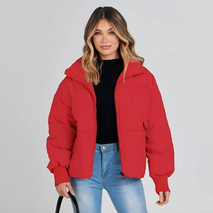 <b>Wool</b> Blend Women Puffer Jacket Custom <b>Quilted</b> Down Warm Streetwear Casual Fashion OEM Manufacturer Factory Supplier - Product Image 1