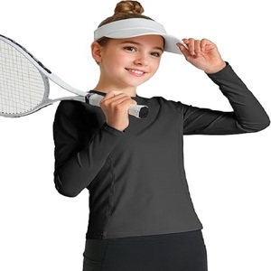 T-shirt à manches longues à col rond pour filles, doux et écologique, à séchage rapide, vêtements écologiques et extensibles durables - Product Image 4