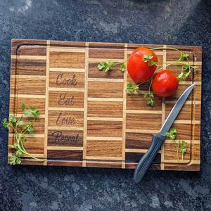 Durable Acacia <b>Wooden</b> Chopping Board Brick Pattern Kitchen Use Meat Vegetables Bread OEM Private Label Wholesale Bulk Exporter - Product Image 5