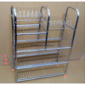 Estante de cocina de acero inoxidable pulido brillante plateado de diseñador único más elegante con construcción duradera para uso prolongado - Product Image 5