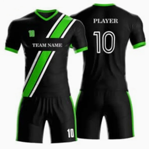 Venta al por mayor logotipo personalizado camisetas de fútbol Unisex de alta calidad 100% poliéster uniforme de fútbol liso conjunto cómodo transpirable - Product Image 5