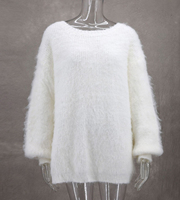 Pull en mohair sur mesure pour femme, col rond, 240g, respirant, écologique, anti-boulochage, haute qualité, pour automne-hiver