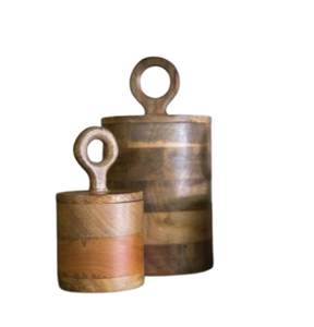 Natural Finished <b>Sticker</b> Floral Printed Wooden Canister And Jars Return Gifts Sets Custom Wood Jars With Logo - Product Image 2