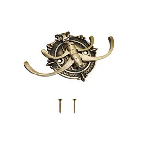 Porte-serviettes mural en laiton antique KHUNTI à 4 crochets, porte-clés traditionnel indien, crochets décoratifs robustes - Product Image 1