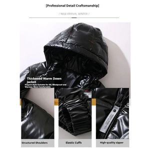 Veste matelassée imperméable légère et chaude pour homme, coupe-vent, à capuche, vêtement d'extérieur isolé pour une utilisation en extérieur - Product Image 5