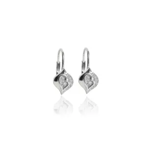 Boucles d'oreilles en argent 925 avec zircone cubique en forme de cœur, bijoux élégants en cristal pour cadeau de femme - Product Image 1