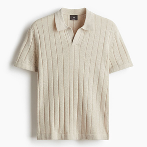 Polo de punto texturizado personalizado para hombre Polo de algodón de manga corta de fabricante OEM - Product Image 5