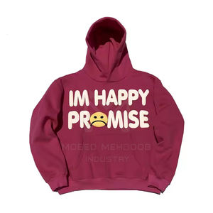 Sudadera con capucha de manga larga con estampado abullonado para hombre, moda de invierno 100%, poliéster y algodón, nuevo aspecto, teñido liso - Product Image 1