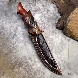 Venta al por mayor personalizado de alta calidad OEM ODM servicio vendedor caliente caza y cuchillo Bowie de acero de Damasco mango personalizado al aire libre - Product Image 3