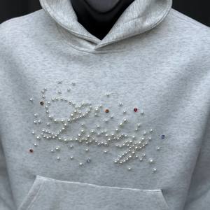 Sudadera con capucha de diamantes de imitación de alta calidad Alphatek con diseño personalizado y GSM pesado para sudaderas con capucha OEM al por mayor - Product Image 3