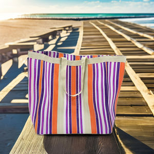 Custom Eco-Friendly Reusable Striped Zipper Nylon Shopping <b>Bag</b> Stand Cosmetic <b>for</b> <b>Toiletry</b> Pouches <b>for</b> <b>Travel</b> Beach Makeup - Product Image 3