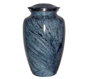 Belle urne funéraire en métal gris antique gravée en laiton/aluminium pour adultes, cendres funéraires humaines - Product Image 5