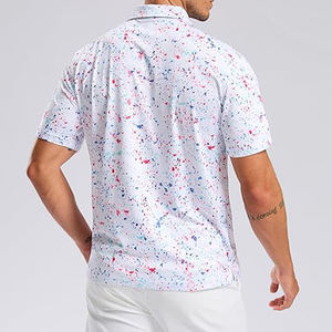 Chemise de golf pour homme à manches courtes, en tricot uni, 100% coton, col boutonné, respirante, idéale pour la salle de sport, la marche en plein air, les sports décontractés - Product Image 2