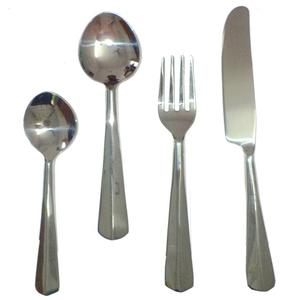 Juego de cubiertos de plata con mango de titanio y acero inoxidable, Set de cubertería tradicional de plata, seguro y saludable para uso diario, gran oferta - Product Image 1